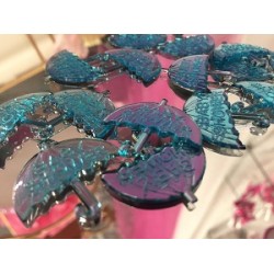 48 Blue Baby Shower Umbrella Embellishment Favors Acrylic Confetti Gift Spread